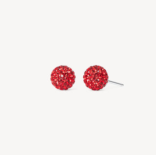 *CYBER MONDAY* Hillberg & Berk | Sparkle Ball Stud Earrings | Red Velvet