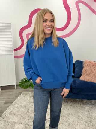 *NEW* Minnie Ribbed Pullover | Classic Blue