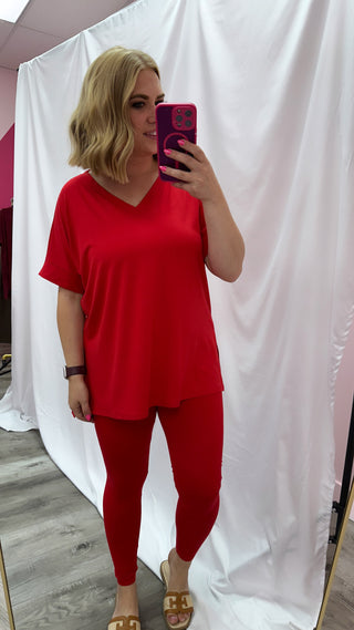*FINAL SALE* The Cindy V Neck Set | Ruby