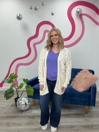 *NEW* Open Knit Cardigan | Ivory