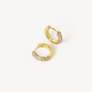 *NEW* Hillberg & Berk | Always On Sparkle Hoop Earrings | Soft Gold