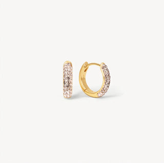 Hillberg & Berk | Always On Sparkle Hoop Earrings | Champagne