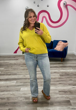 DEX | Tess Soft Ribbed Sweater | Limelight