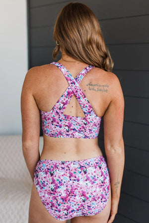 Bask In The Sun Floral | Mid-Rise Bikini BOTTOM | Plum Floral