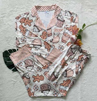 PREORDER Shirley Pajama Set | Button Down & Pants | Gingerbread - shipping early November
