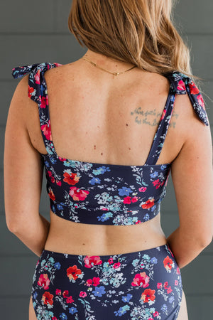 Chasing The Sun Bandeau | Swim TOP | Navy Floral