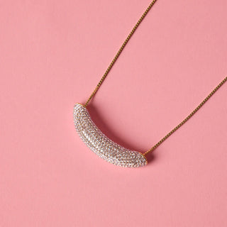 Hillberg & Berk | Curved Sparkle Necklace | Champagne