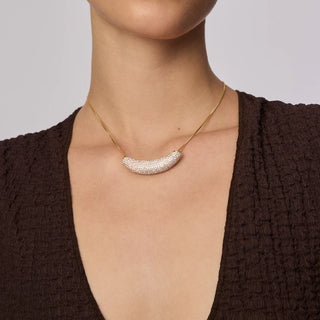 Hillberg & Berk | Curved Sparkle Necklace | Champagne