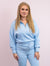 RD Style | Mailyn Soft Scuba Long Sleeve Half Zip Pullover | Bluebell