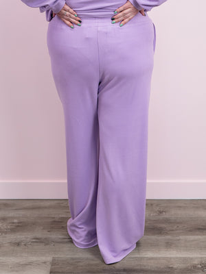 Ampersand | Performance Fleece Free Time Wide Leg Comfy Jogger | Wisteria