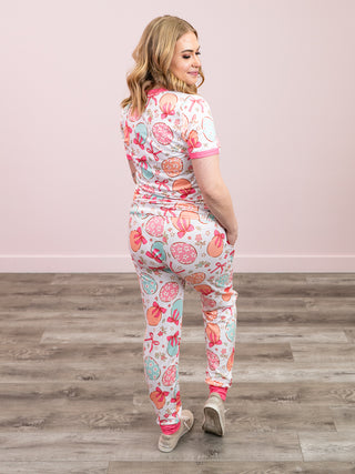 Shirley Matching Set | Tee & Joggers | Easter Eggs & Bows