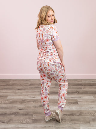 Shirley Matching Set | Tee & Joggers | Purple Bunnies