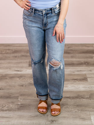 *NEW* Judy Blue | BOYFRIEND Distressed Jean | Medium Wash