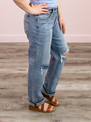 *NEW* Judy Blue | BOYFRIEND Distressed Jean | Medium Wash