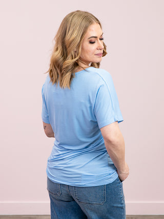 Chloe Cozy Tee | Sky Blue
