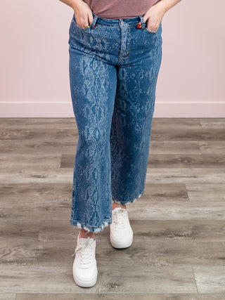 Judy Blue | High Rise Ankle Wide Python Jean | Gaege