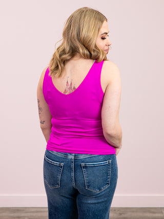 *NEW* Raya Reversible Seamless Tank | Neon Hot Pink