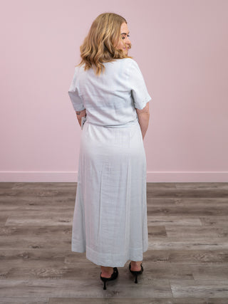 *NEW* Room 34 | Vida Belted Shirt Dress | White & Blue Stripe