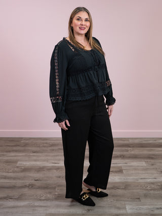 *NEW* DEX | Fable Lace Trim Top | Black