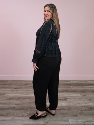 *NEW* DEX | Fable Lace Trim Top | Black