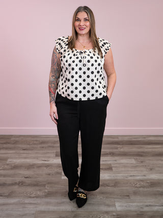 *NEW* Peggy Polka Dot Short Sleeve Top | Black