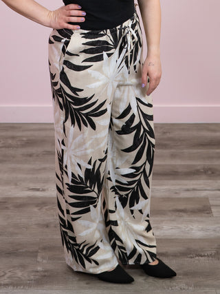 DEX | Tammy Wide Leg Pant | Abstract Leaf