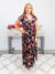 She Said Yes Floral Maxi Dress | Black & Pink