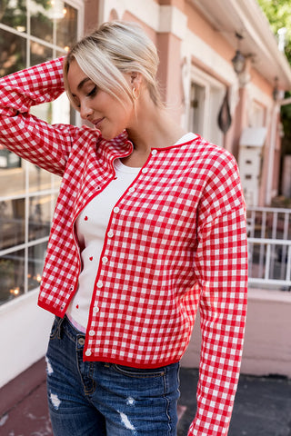 *NEW* Ampersand | Gingham Cardigan | Red