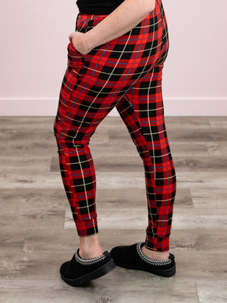 *DOOR CRASHERS* Lux Joggers | Red Plaid