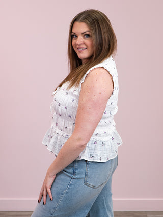 *NEW* DEX | Cassie Tie Front Top | Dainty Roses