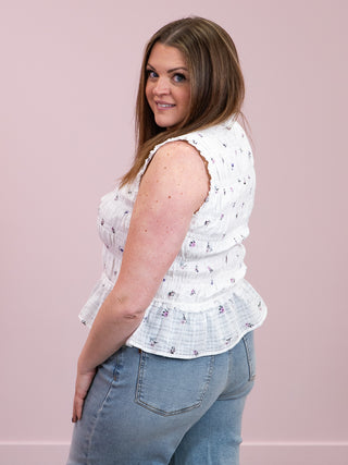 *NEW* DEX | Cassie Tie Front Top | Dainty Roses