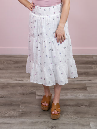 *NEW* DEX | Lake Short Midi Skirt | Dainty Roses
