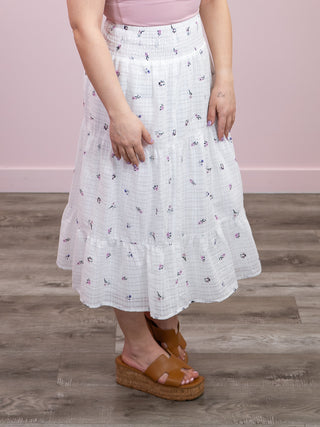 *NEW* DEX | Lake Short Midi Skirt | Dainty Roses