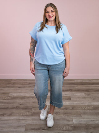 Remmie Short Sleeve Terry Top | Sky Blue
