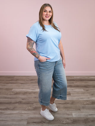 Remmie Short Sleeve Terry Top | Sky Blue