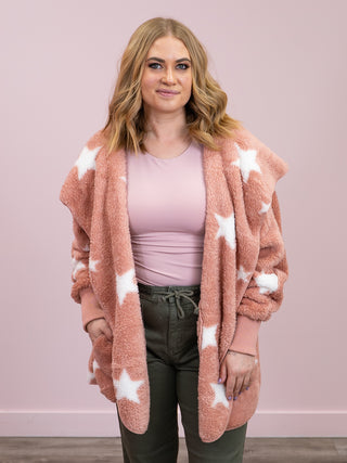 *NEW* The Polar Cardi | Mauve & White Stars