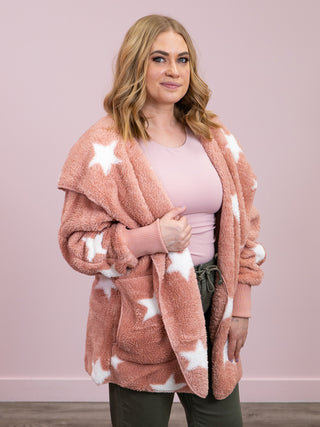*NEW* The Polar Cardi | Mauve & White Stars