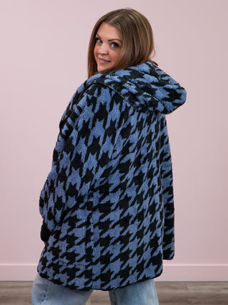 *NEW* The Polar Cardi | Houndstooth | Blue & Black