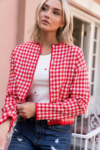 *NEW* Ampersand | Gingham Cardigan | Red