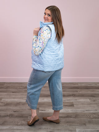 *NEW* Remy Zip Up Vest | Sky Blue