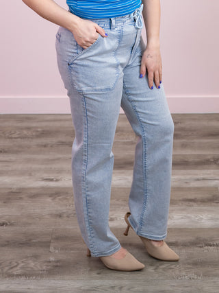 *NEW* DEX | Rumi Relaxed Twill Pant | Faded Blue Wash