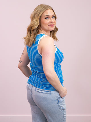 Shiloh Button Snap Tank | Ocean Blue
