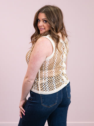 *NEW* DEX | Millie Button Top | Natural & Sand