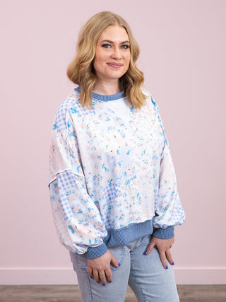 Meant To Be Pullover | Light Blue & Denim