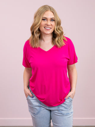 *NEW* Chloe Cozy Tee | Hot Pink