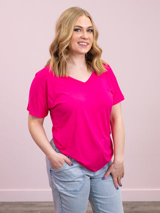 *NEW* Chloe Cozy Tee | Hot Pink