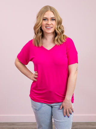 *NEW* Chloe Cozy Tee | Hot Pink