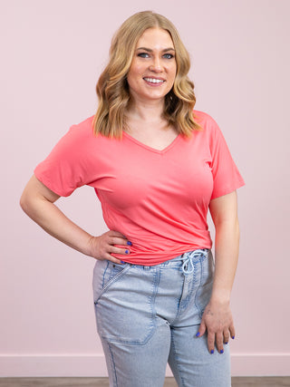 *NEW* Chloe Cozy Tee | Sun Kissed Coral