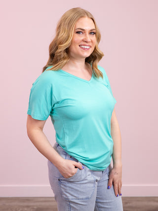 *NEW* Chloe Cozy Tee | Turquoise