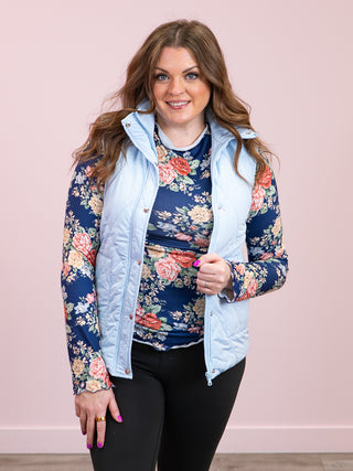 *NEW* Remy Zip Up Vest | Sky Blue